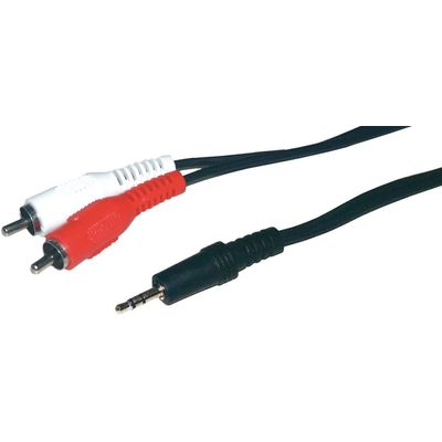 MCL Samar - adaptateur audio/stéréo 2 prises RCA (M) vers JACK 3.5 (M) - 1,5 m
