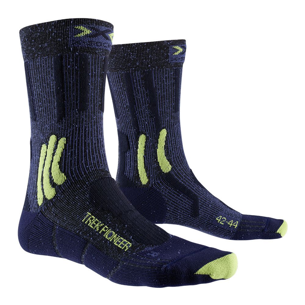 X-Socks TREK PIONEER - Chaussettes Homme midnight blue melange/blue/lime