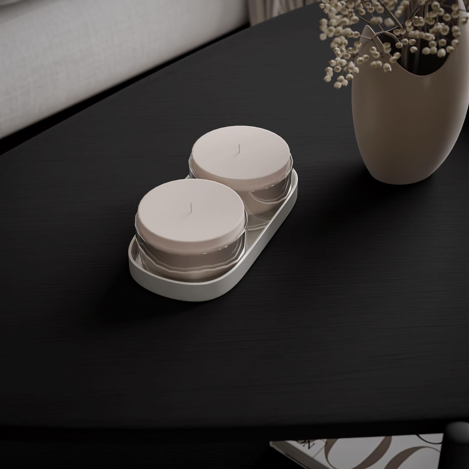Lookway Couchtisch LUMI mit Ablage – Modernes Design, unregelmäßige Form, in Schwarz oder Kaschmir – Stilvoller Wohnzimmertisch (Schwarz)