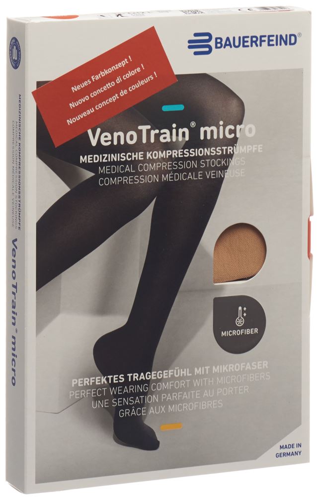 Bauerfeind VenoTrain Micro KKL2 AD<br>1 Paar, XL, normal/long offene Fussspitze creme