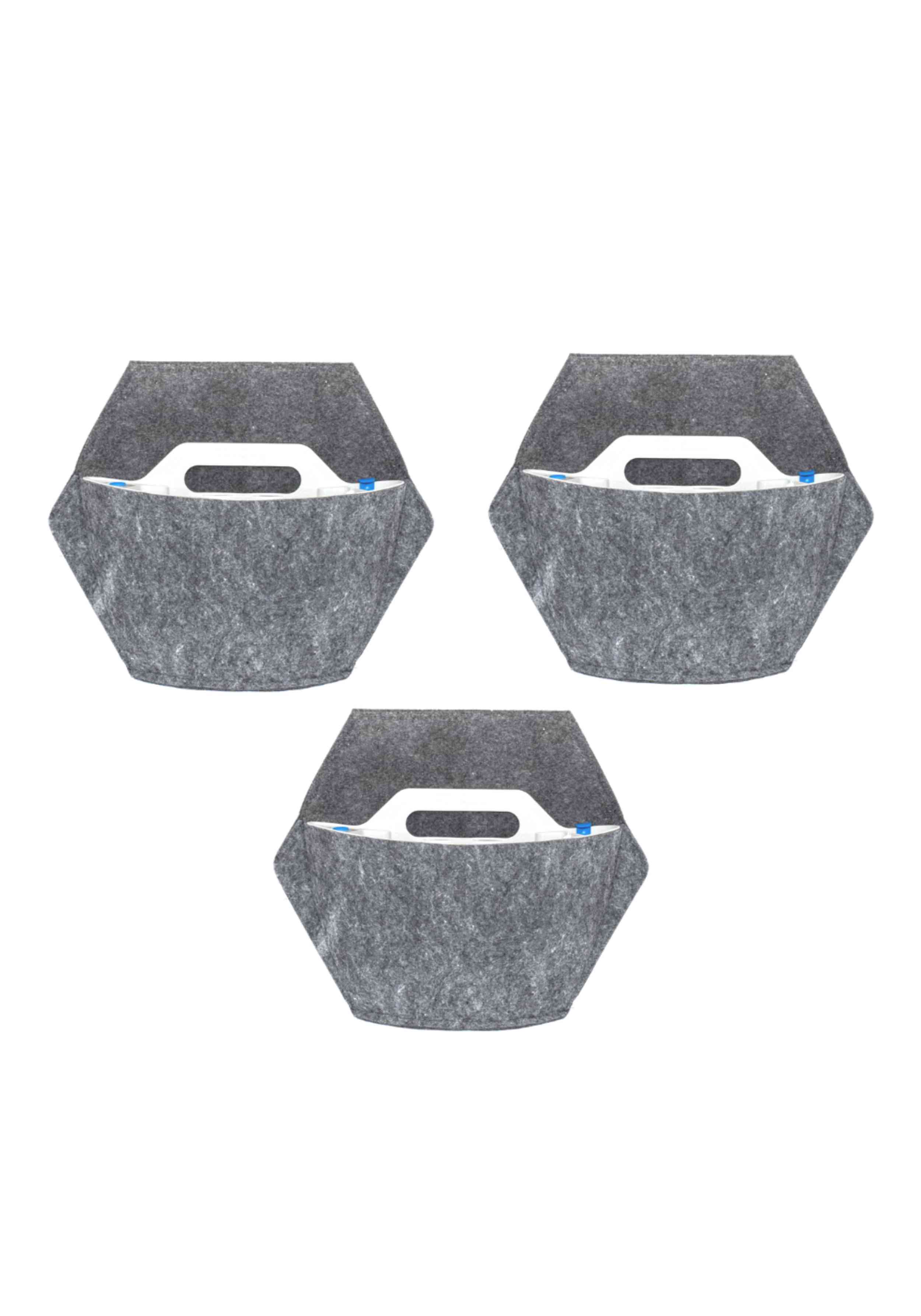 CitySens 3er-Set Wand-Blumentöpfe mit Textilbezug