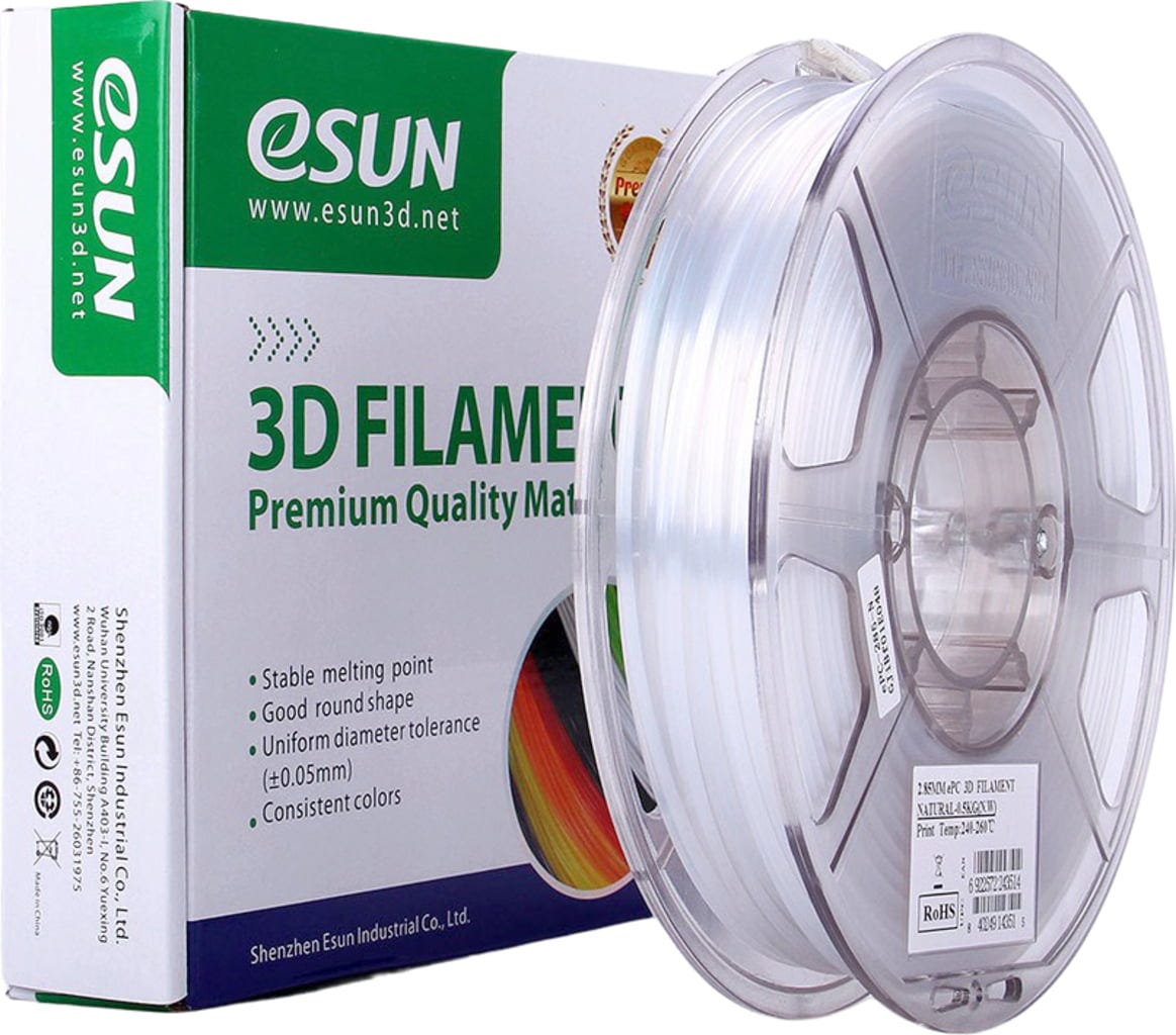 eSUN  PC Clear, 1,75 mm / 500 g    Langlebiges Filament mit ausgezeichneten mechanischen Eigenschaften
