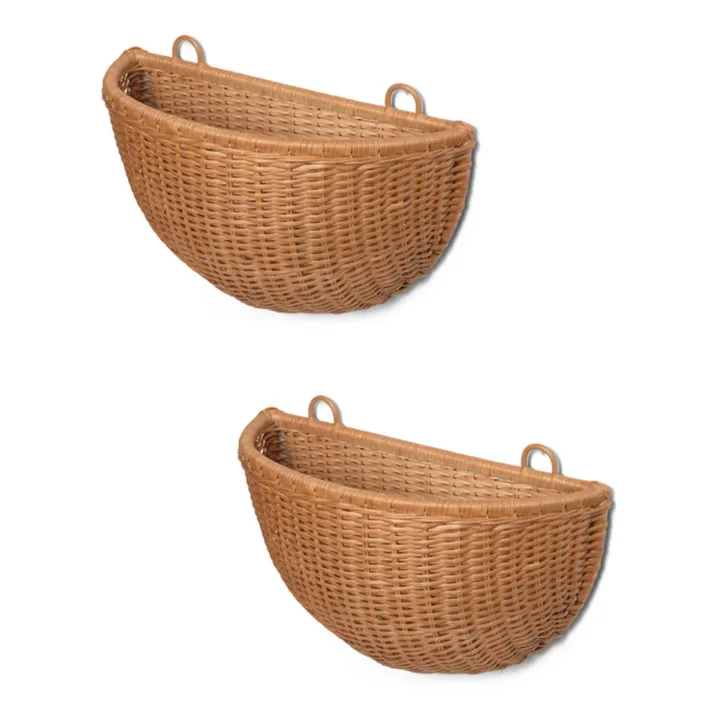 Ferm Living Kids Panier mural en rotin - set de 2