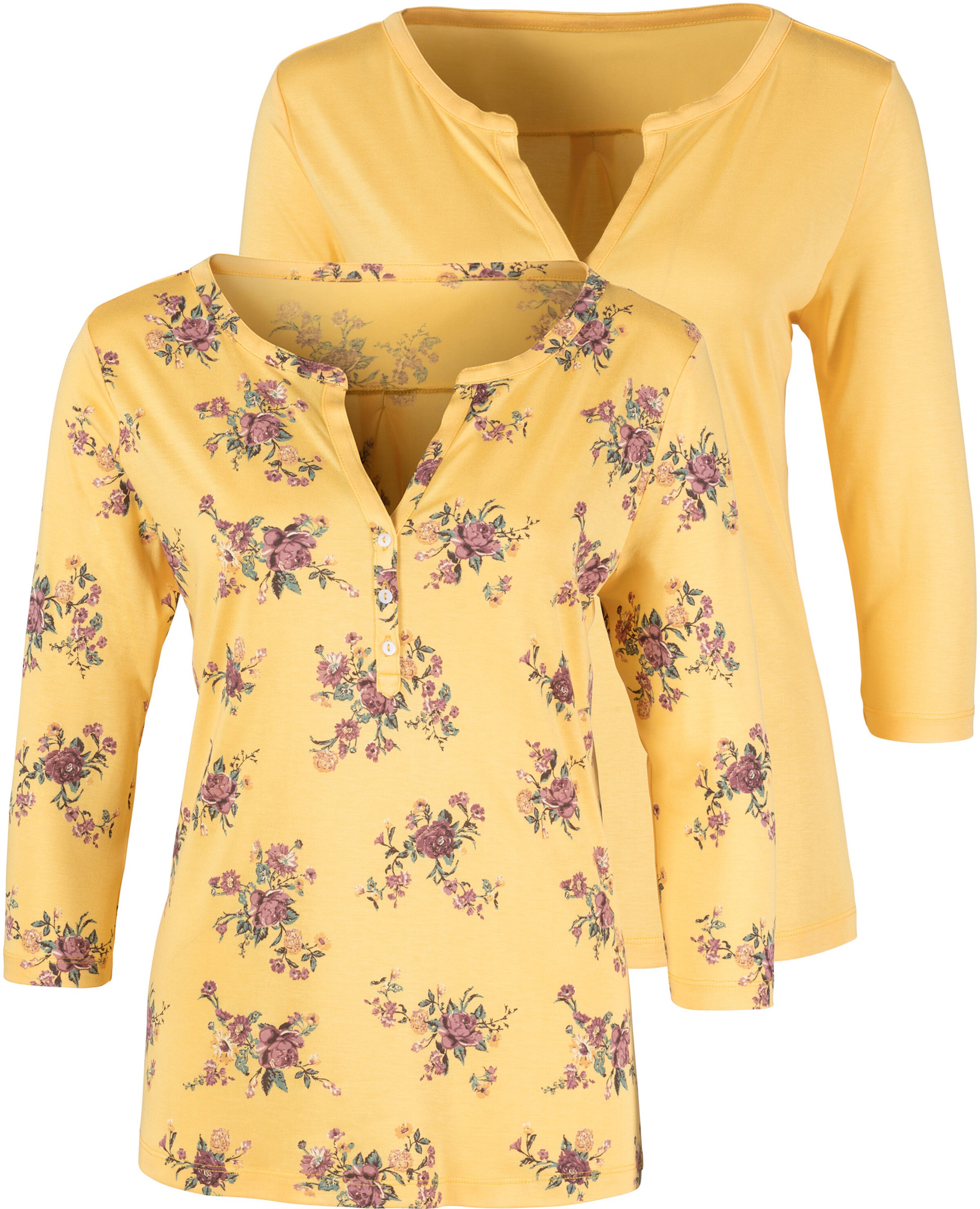 LASCANA 3/4-Arm-Shirt in gelb