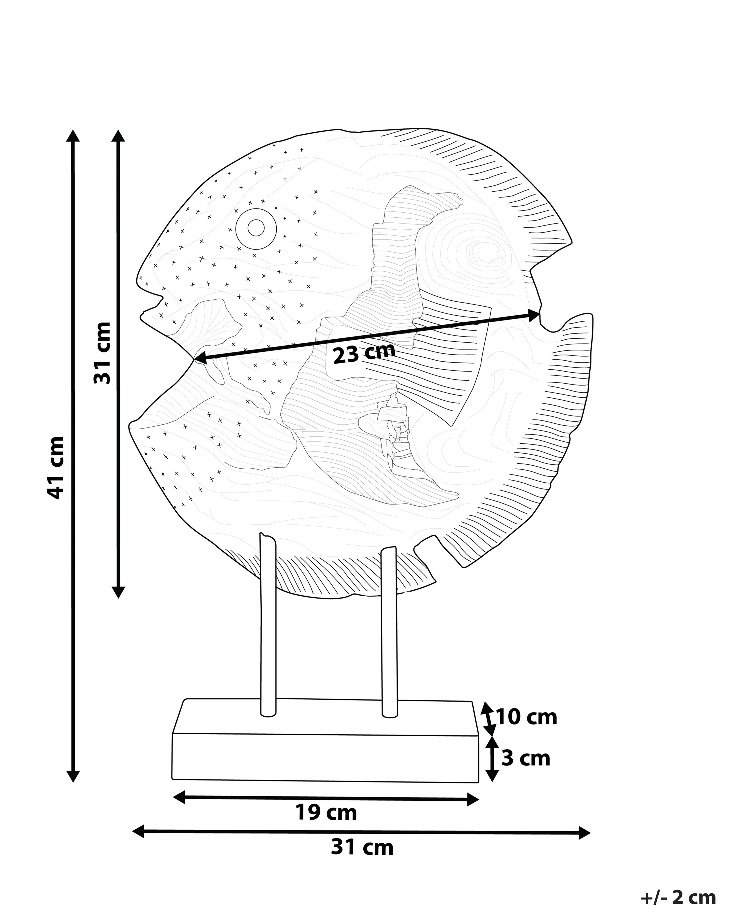 Figuur Vis PLAICE FISH Teakhout Bruin