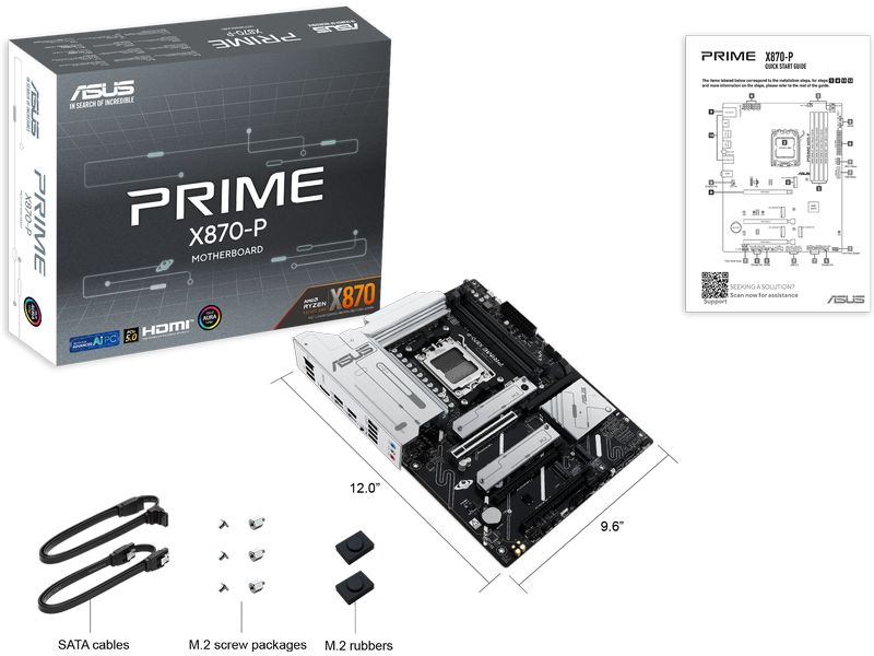 ASUS Mainboard Prime X870-P ATX-Mainboard mit X870-Chipsatz und AM5-Socket