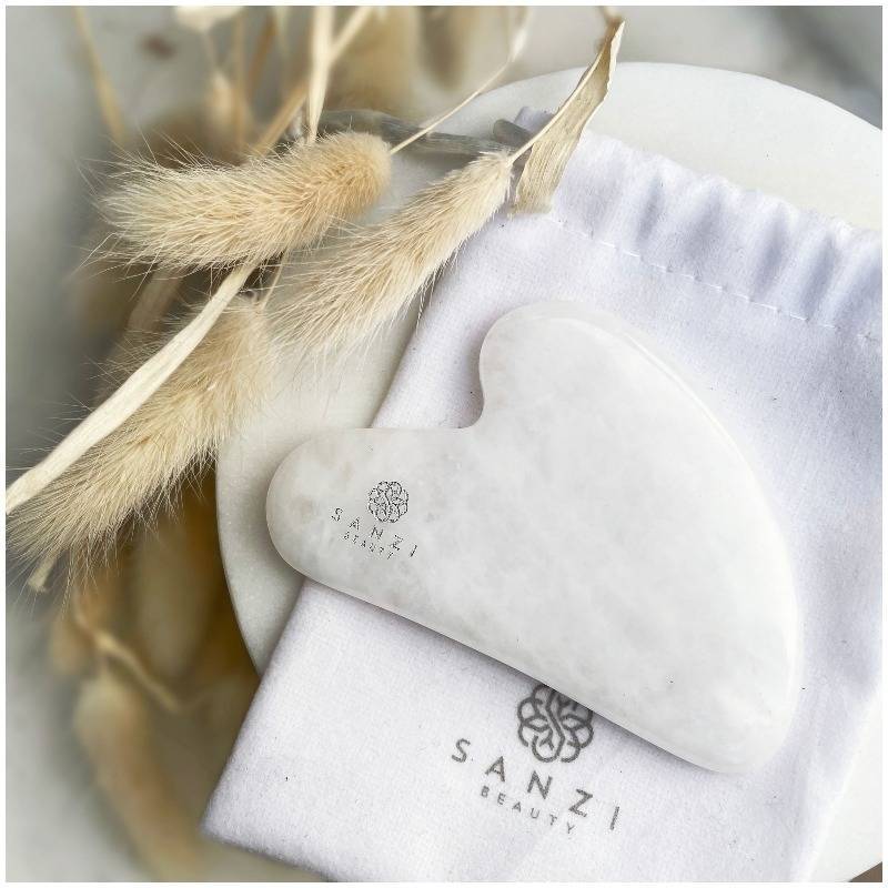 Sanzi Beauty Round Gua Sha - White Jade