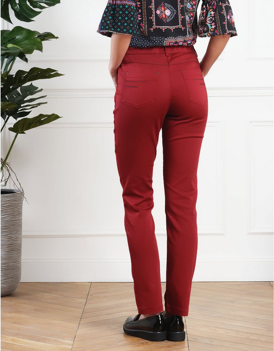 Pantalon bordeaux stretch