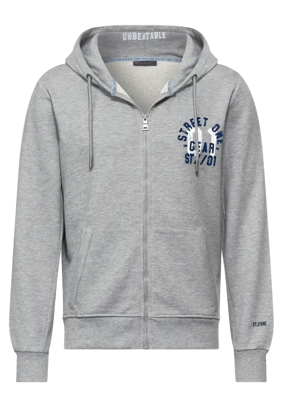 Sweatjacke mit Kapuze - silver grey melange