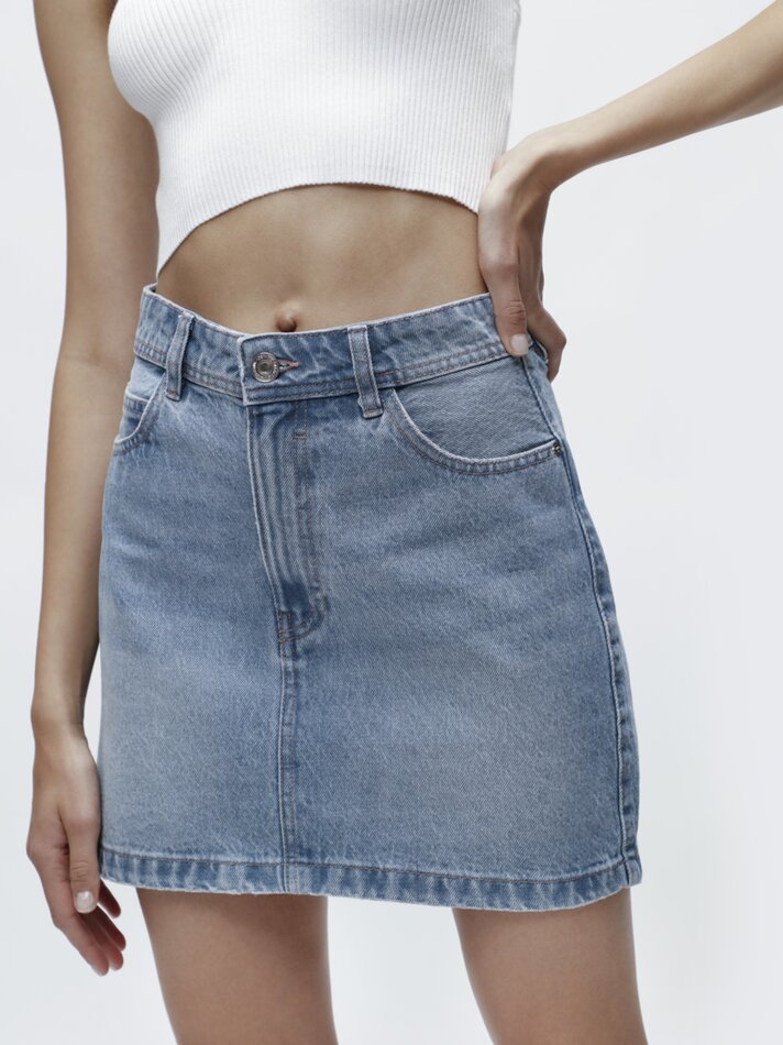 Minissaia jeans - Azul claro
