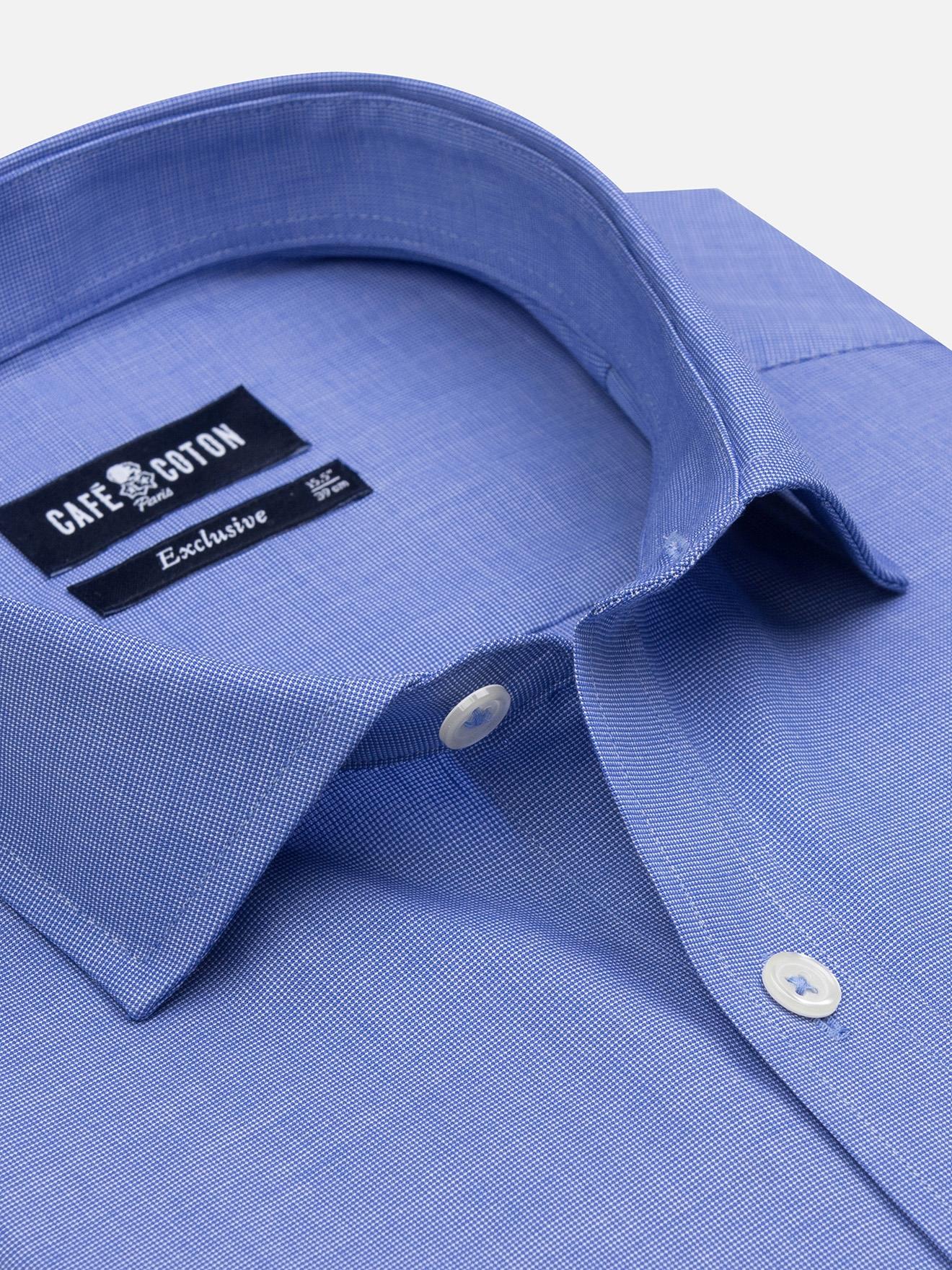 Chemise cintrée Daria en popeline bleue
