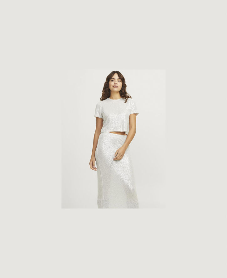 JJXX JXMIA SEQUIN SS TOP WVN Silver