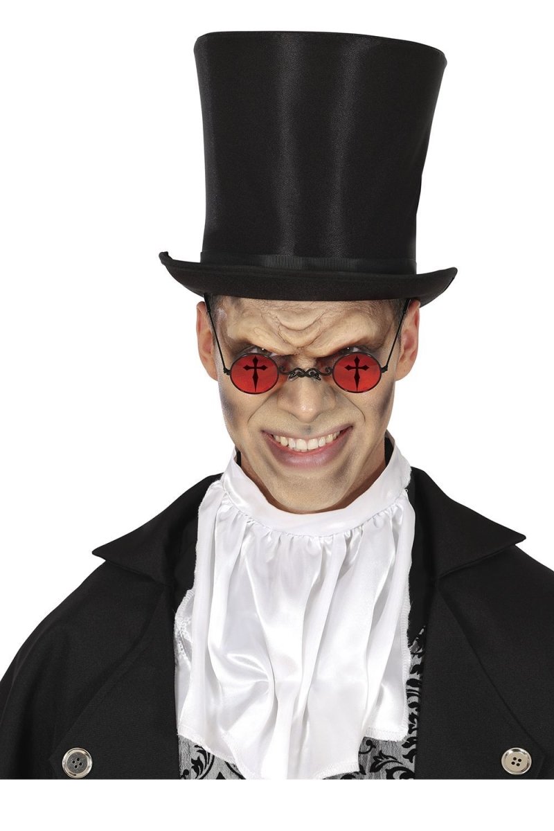 Halloween Bril Rood Zwart Kruis