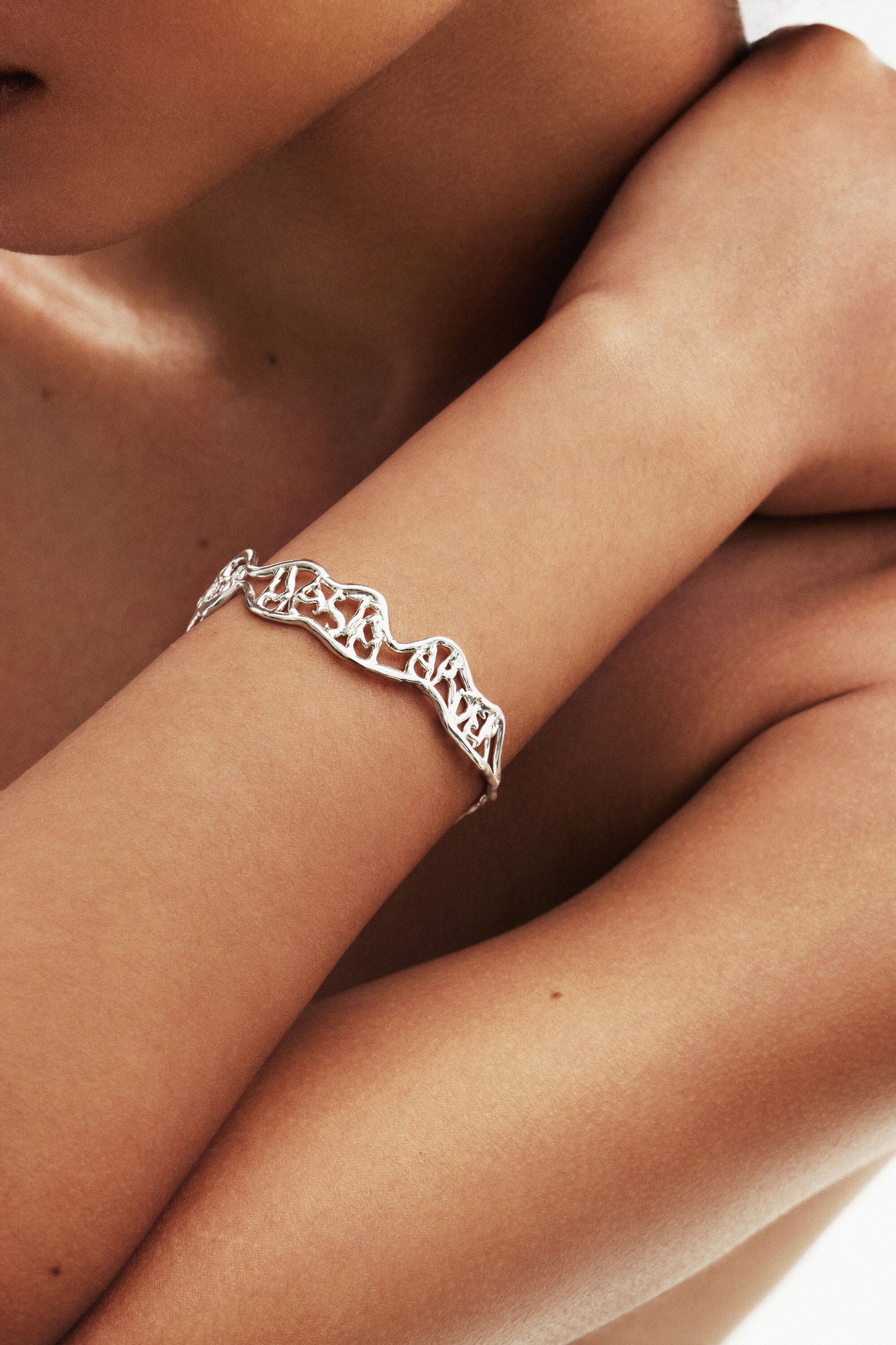 Bracelet fin message plaqué argent Zalio