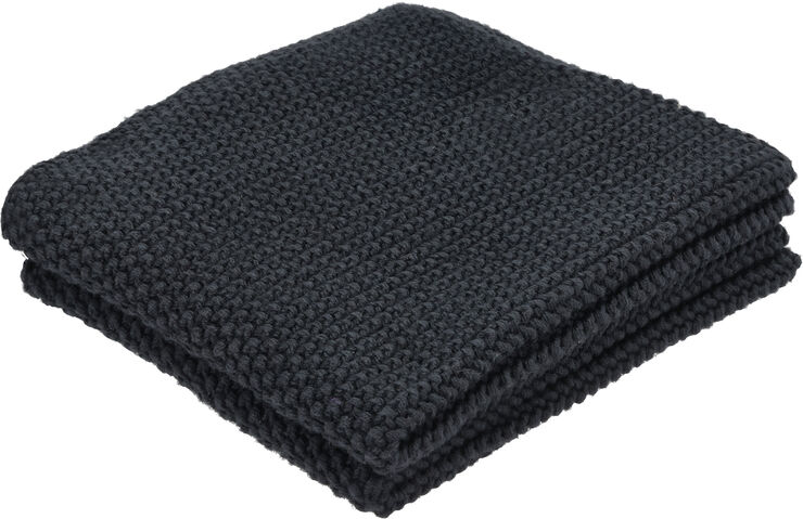Bastian Karklude Knit 26 x 26 cm 2 stk. Grafit 100 % økologisk bomul Grafit