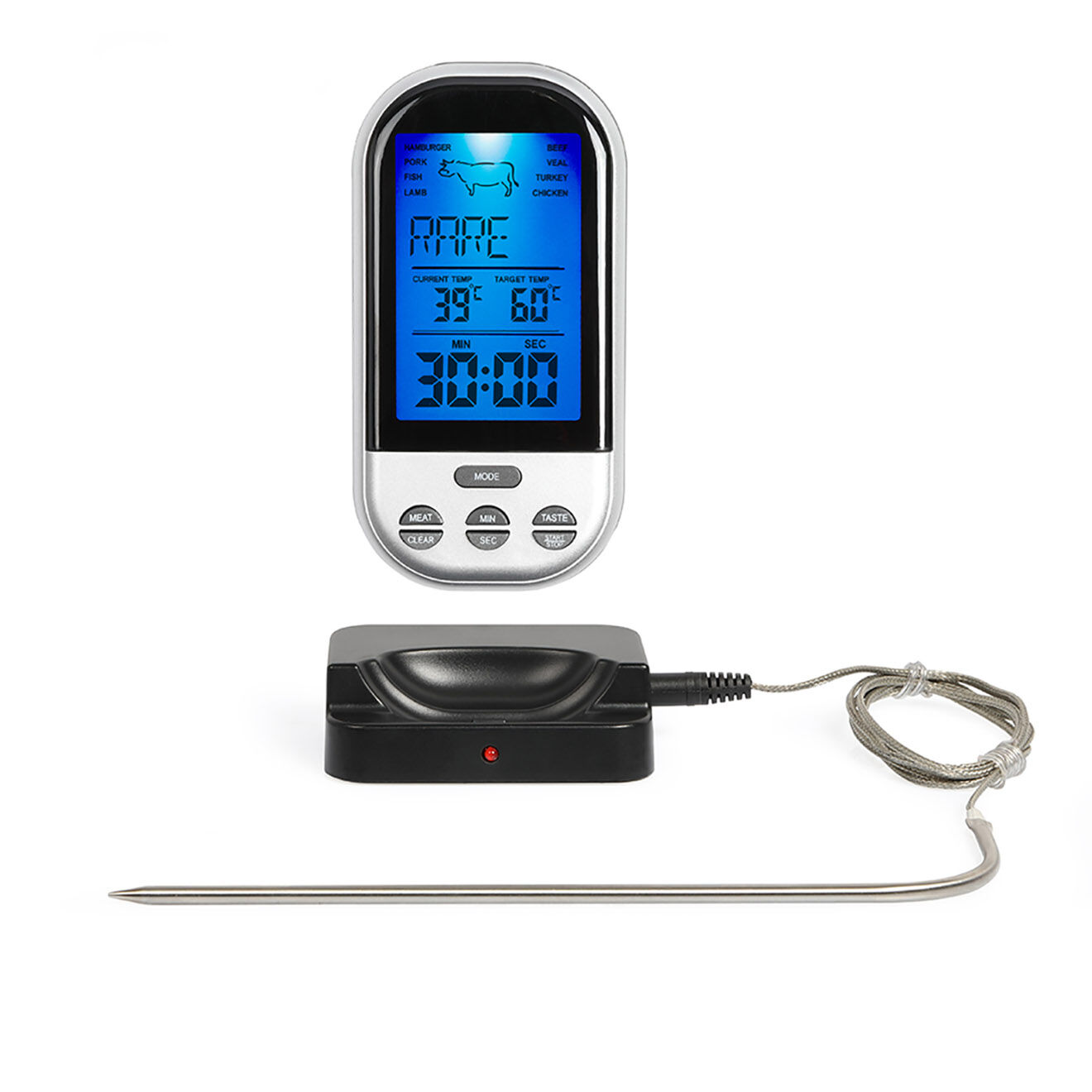 Livoo Thermomètre pour barbecue gris/noir