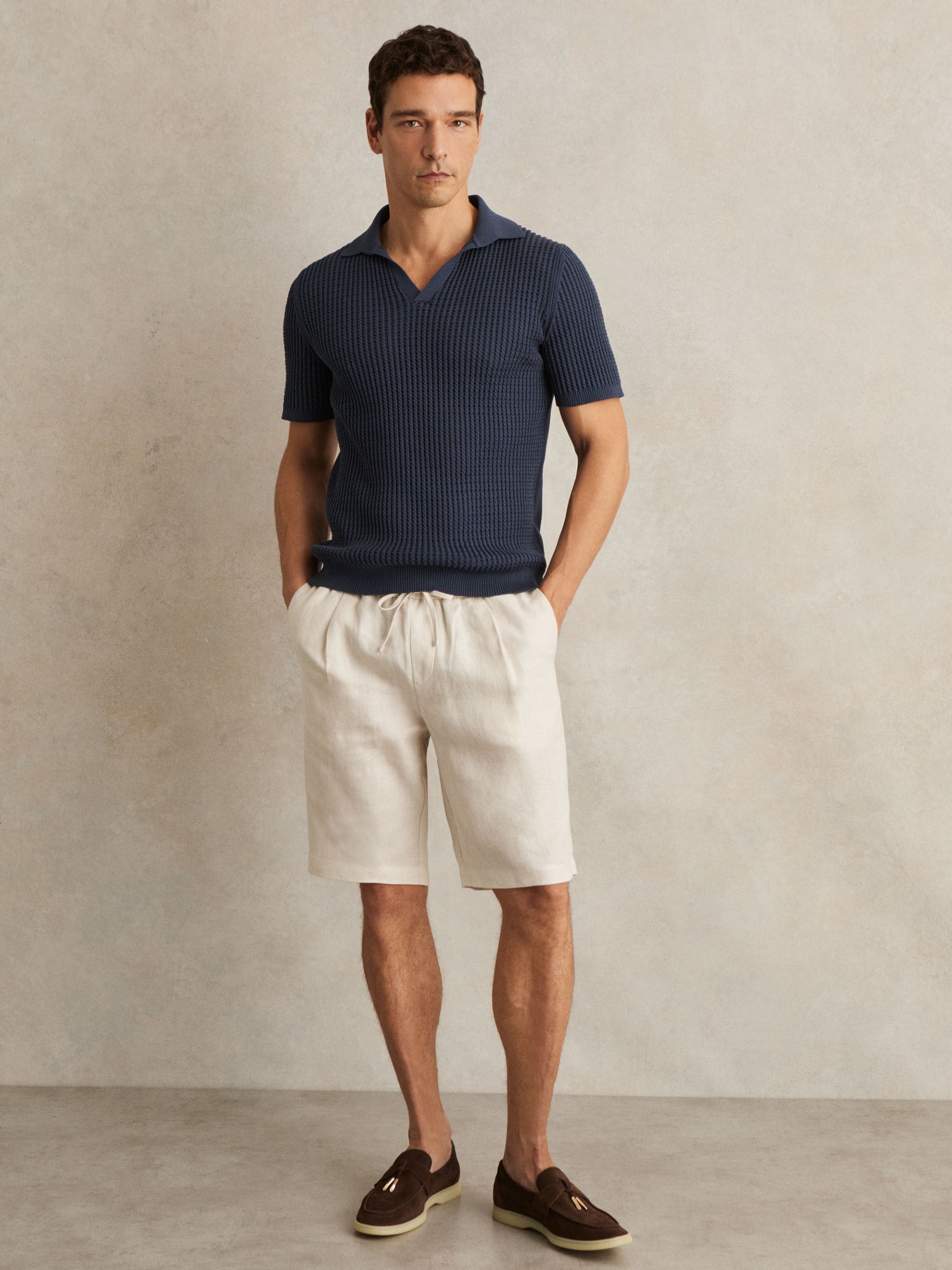 Pastelgeel - Reiss - Barges - Linnen short met trekkoord