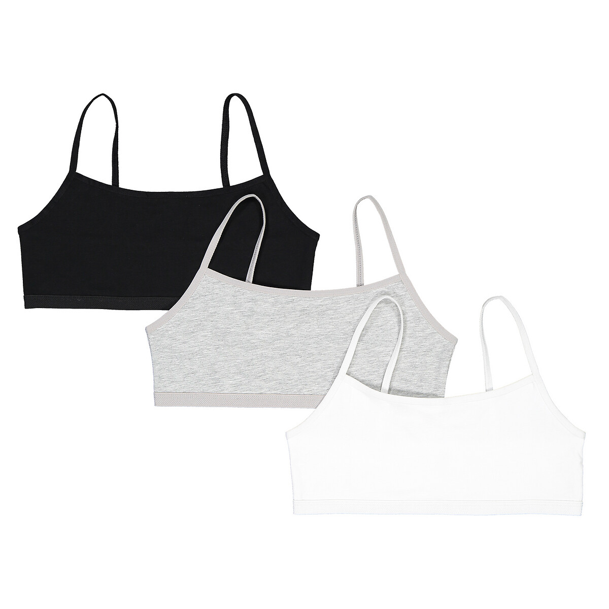 COLEÇÃO LA REDOUTE<br>Conjunto de 3 bustiês de algodão