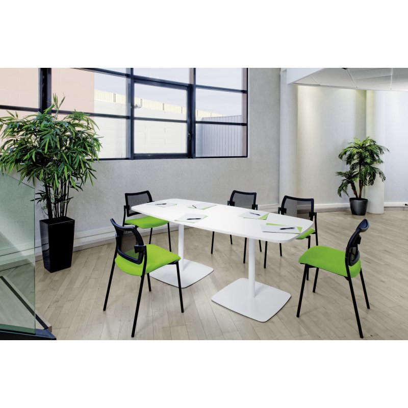 Table de restauration L 100 x P 100 piétement centré 4 personnes Blanc ARTI