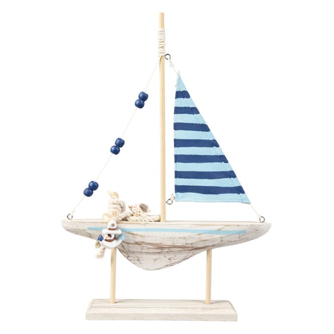 Standdeko - Boot - aus Holz - ca. 23 x 4,5 x 35 cm