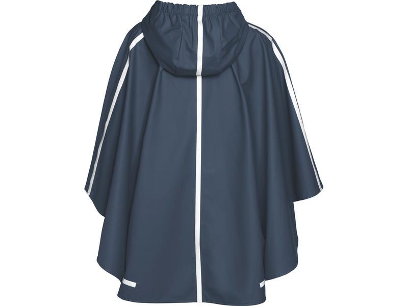 Playshoes Regenjacke langer Rücken Marine Gr. 128 Regen-Poncho mit langem Rücken