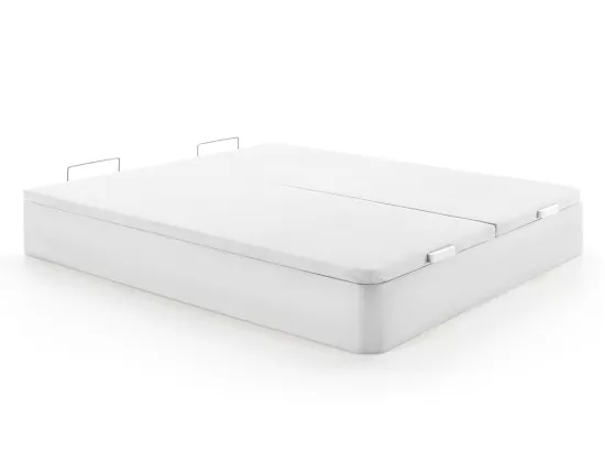 Ensemble 180 x 200 cm sommier coffre blanc + matelas hybride ressorts ensachés 7 zones et mémoire de forme ép.30cm - ASGARD de YSMÉE