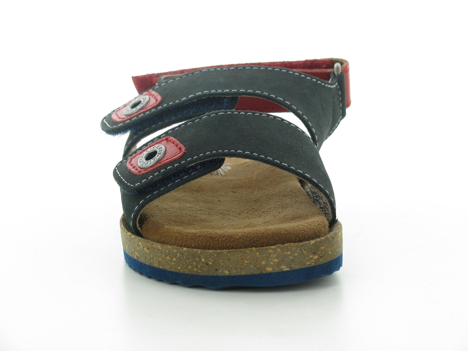 Kickers-694900 Cuir gras Bleu-Rouge