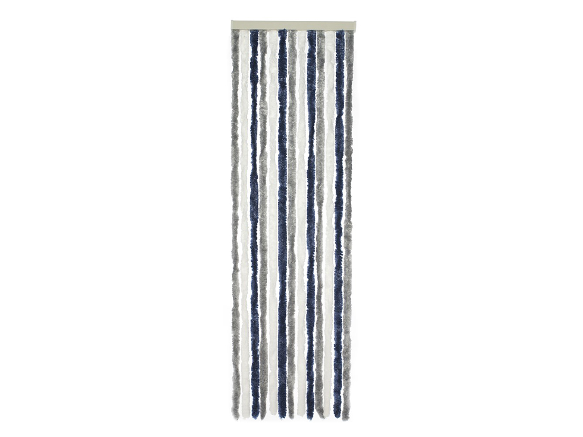 Travellife 56 x 185 grijs/wit/blauw chenillegordijn