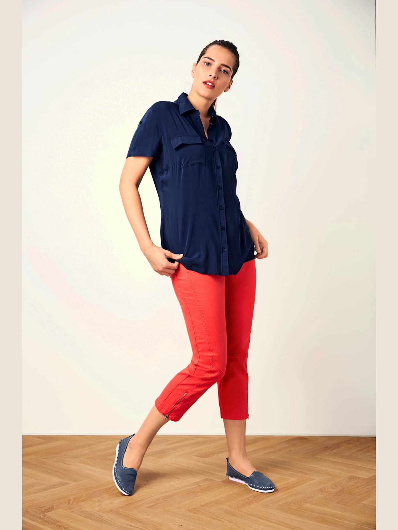 Pantalon effet ventre plat coupe skinny