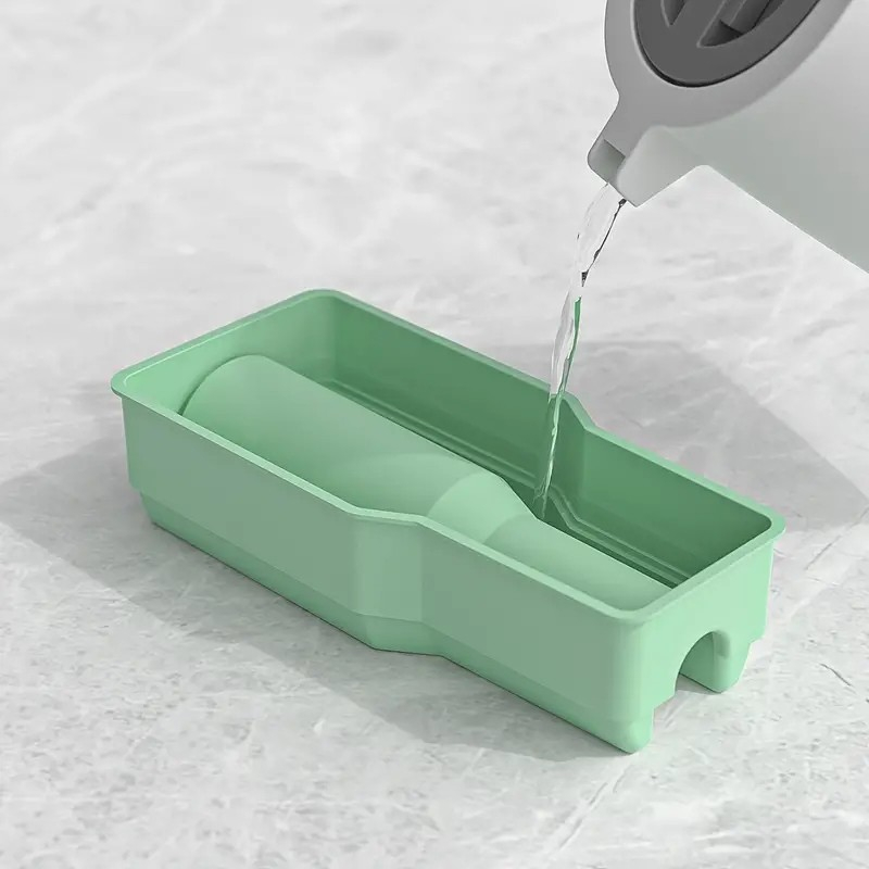 (21x11cm) Silikon Eiswürfel Form mit Deckel für Stanley Cup Thermo Becher - Grün