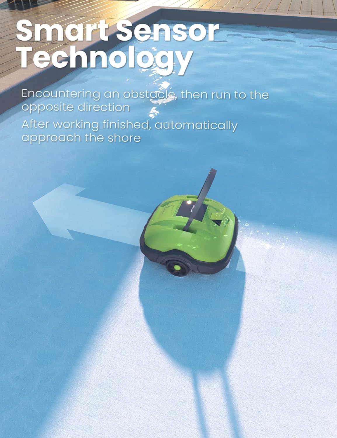 WYBOT Poolroboter, Poolsauger Akku mit Dual-Motor, Selbstparken, Starke Saugkraft, Automatische Poolreiniger für Aufstell-/Einbauschwimmbecken bis 50m² Grün