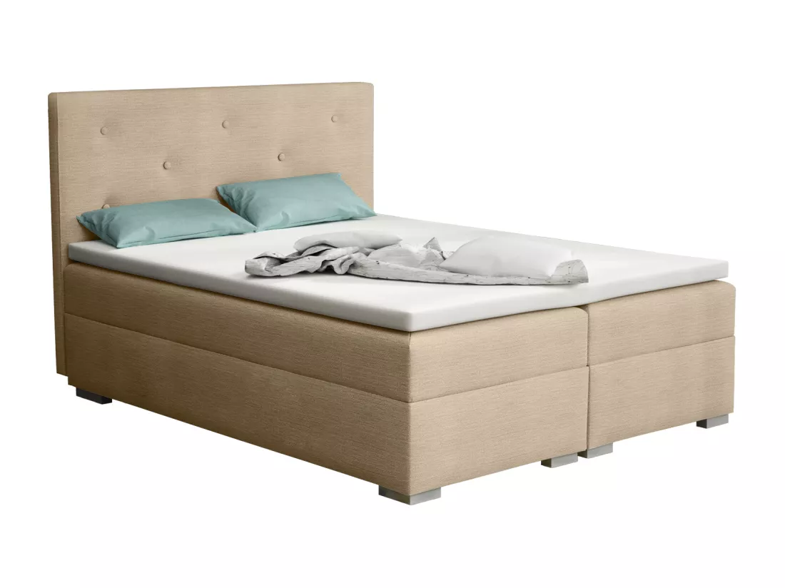 LIT BOXSPRING avec surmatelas Holta 180x200 cm, Orinoco 22 (Beige brun clair)