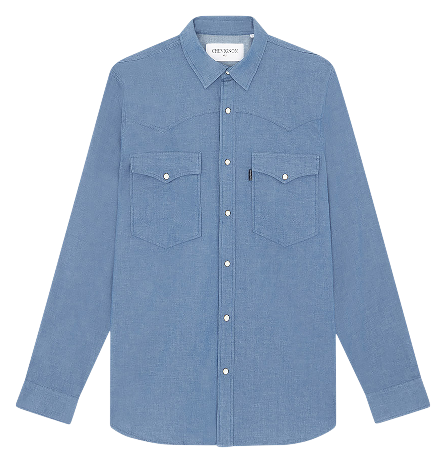 TEXAS - Surchemise droite denim en coton mélangé | Bleu