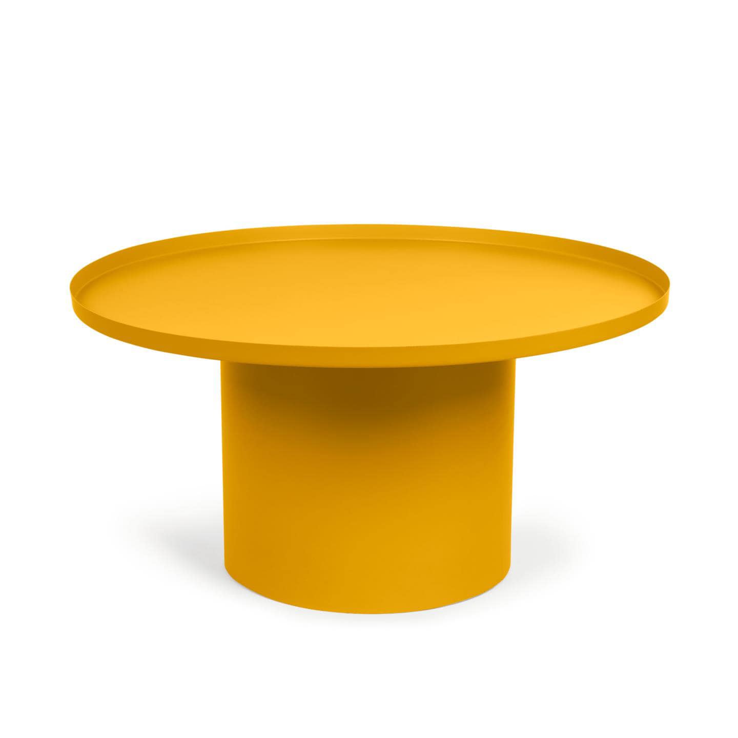 Kave Home Beistelltisch FLEKSA 72 x 72 cm Metall senfgelb