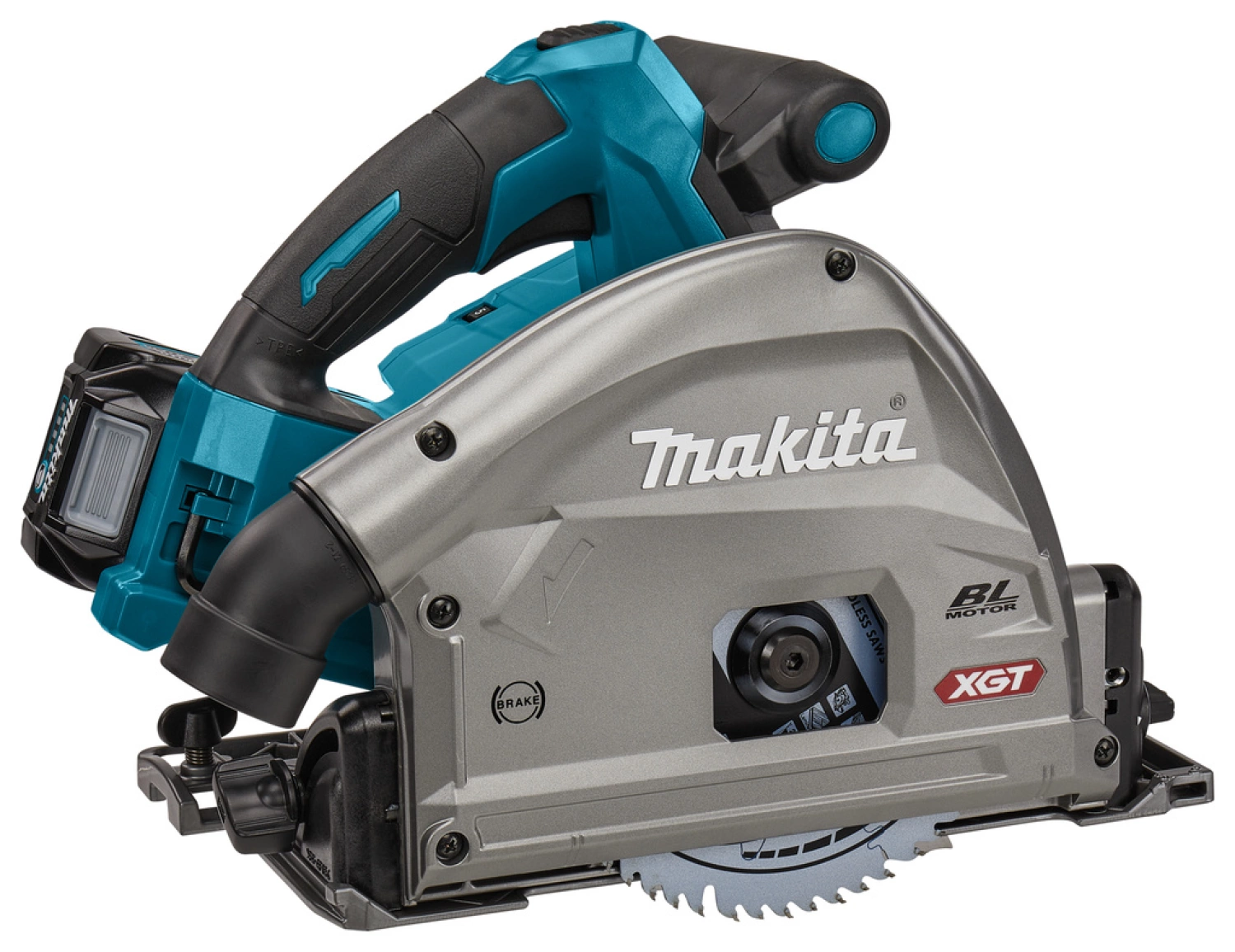 Makita SP001GZ04 XGT 40V Max Li-ion accu invalcirkelzaag body in Mbox - met geleiderai 1500 mm en AWS zender in tas