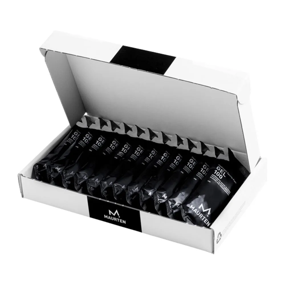 Caixa com 100 cápsulas energéticas Maurten Gel, sabor neutro, 40g (12 unidades).