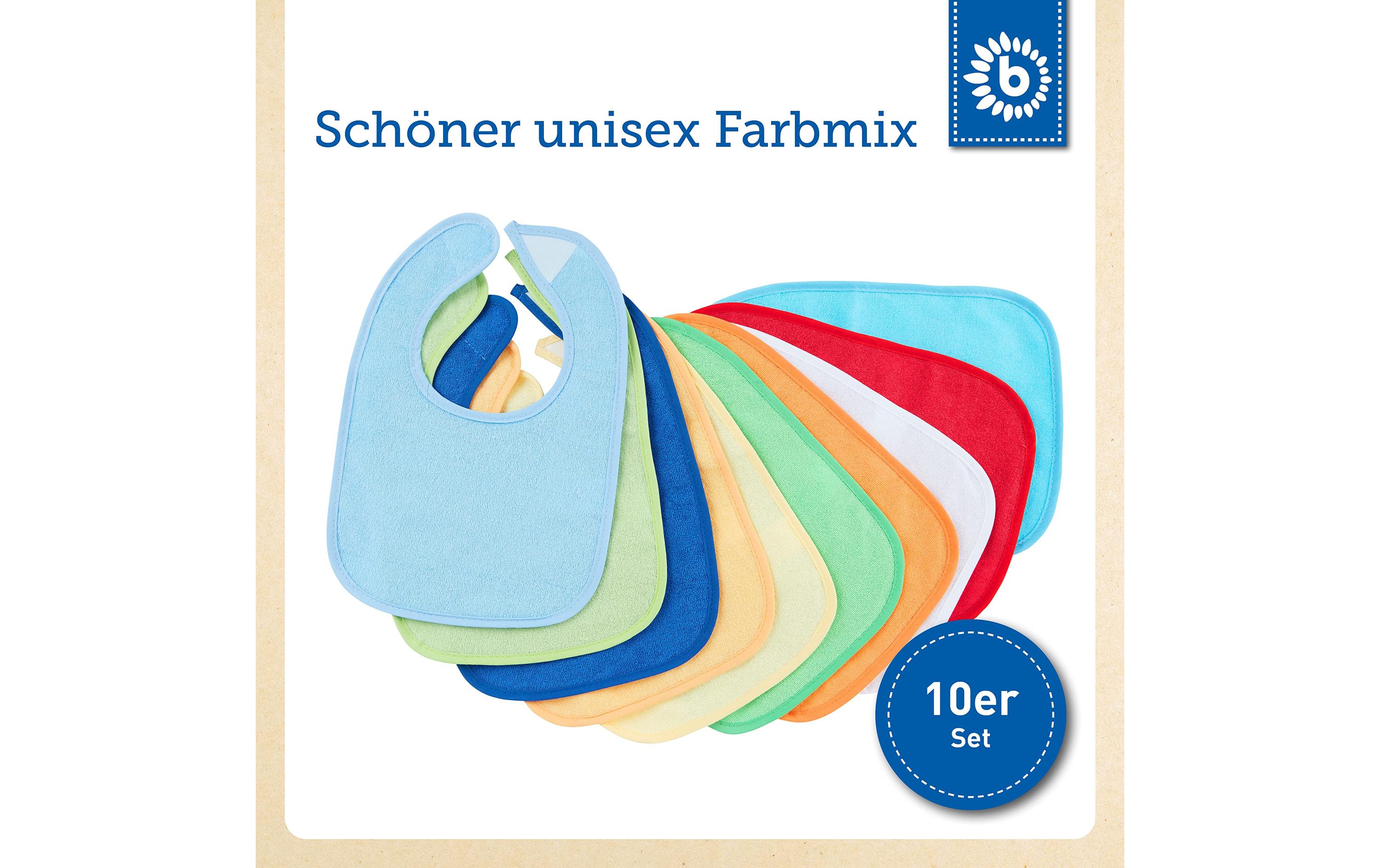 Lätzchen 10er-Set, Regenbogen 30 x 21 cmLätzchen-Set