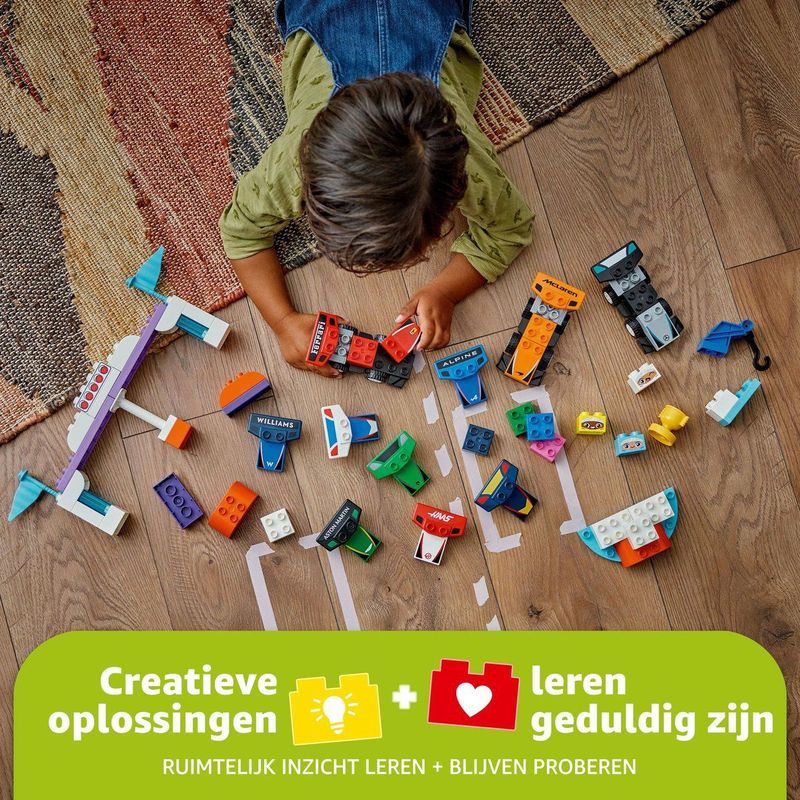 LEGO - Duplo Town - F1 Team Racewagens en Coureurs - Bouwspeelgoed - Multikleur