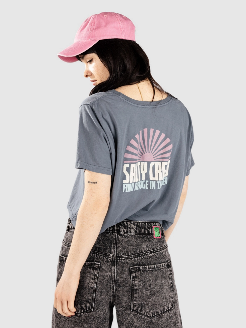 Salty Crew In The Rays Crop T-Shirt fin blue