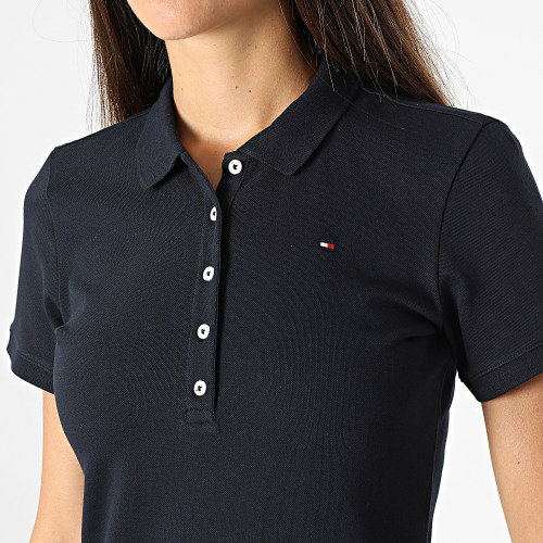 Polo A Manches Courtes Femme Global Stripe 4650 Bleu Marine
