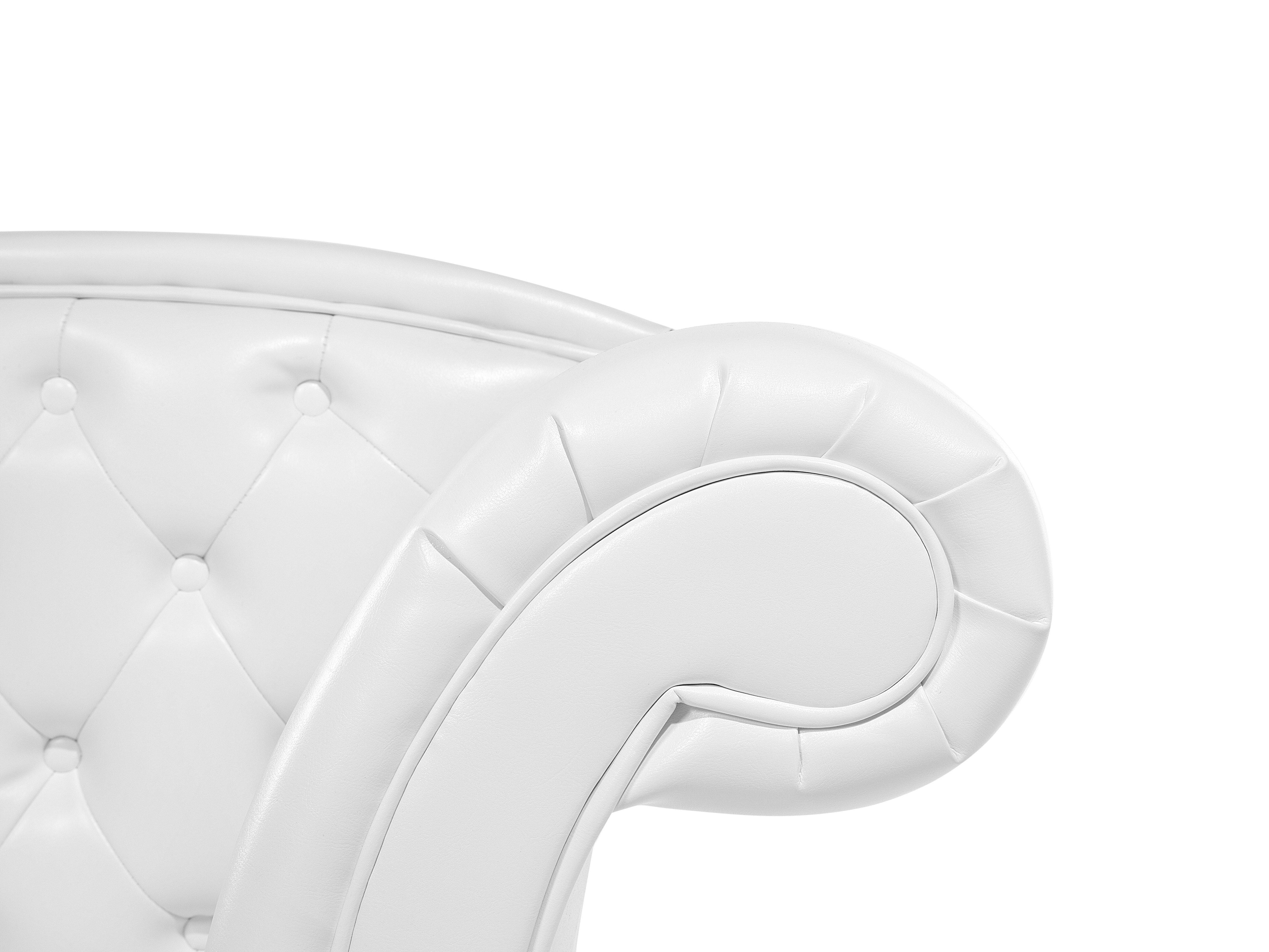 Rechtszijdige chaise longue LATTES Kunstleer Wit