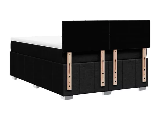 Sommier à lattes de lit avec matelas Noir 140x190 cm Tissu