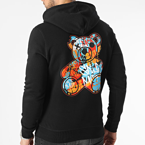 Sweat Capuche Nounours Graffiti Noir