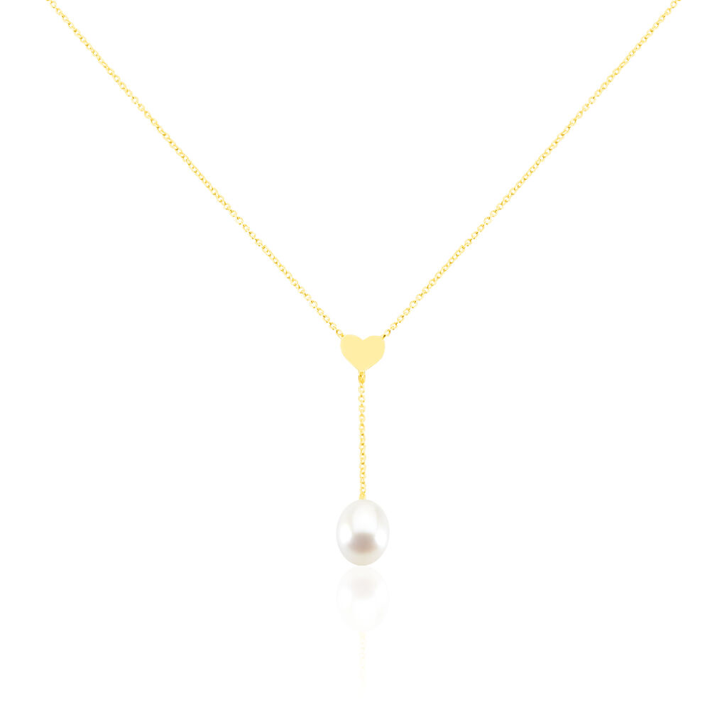 Collier Kandida Or Jaune Perle De Culture