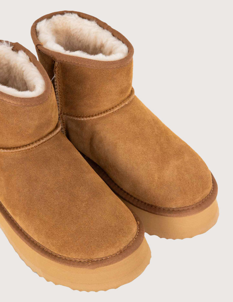 KELARA BOTTINES HAUTES EFFET DAIM CAMEL