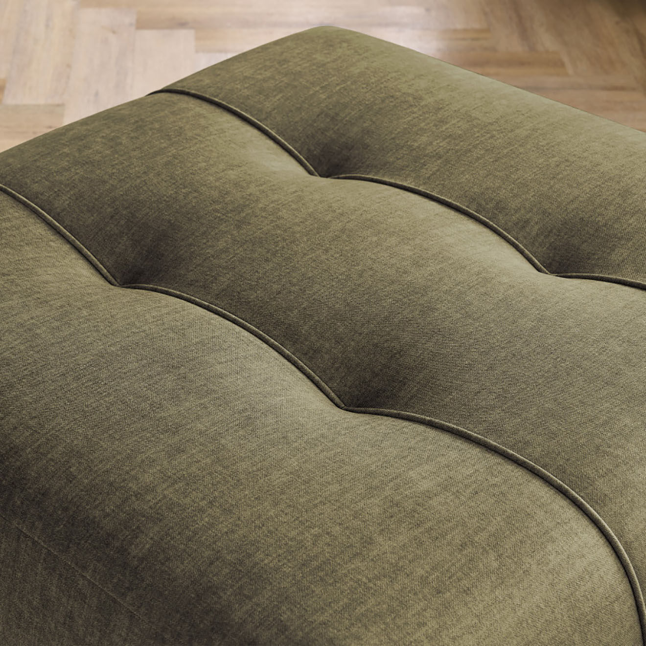 Bobochic Pouf en Velours Arsène vert - 100x100x45 cm