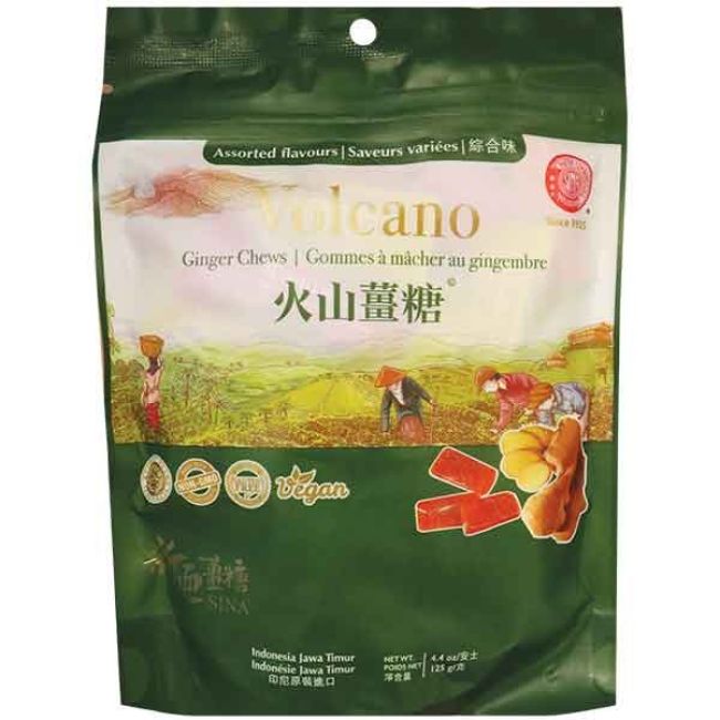 SINA Diverse smaken Volcano Gember Snoepjes Chews (Vegan) 125g