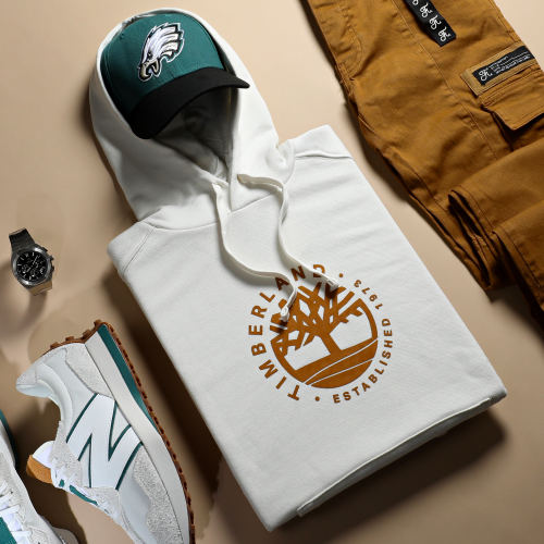 Sweat Capuche A65UN Blanc Cassé Camel