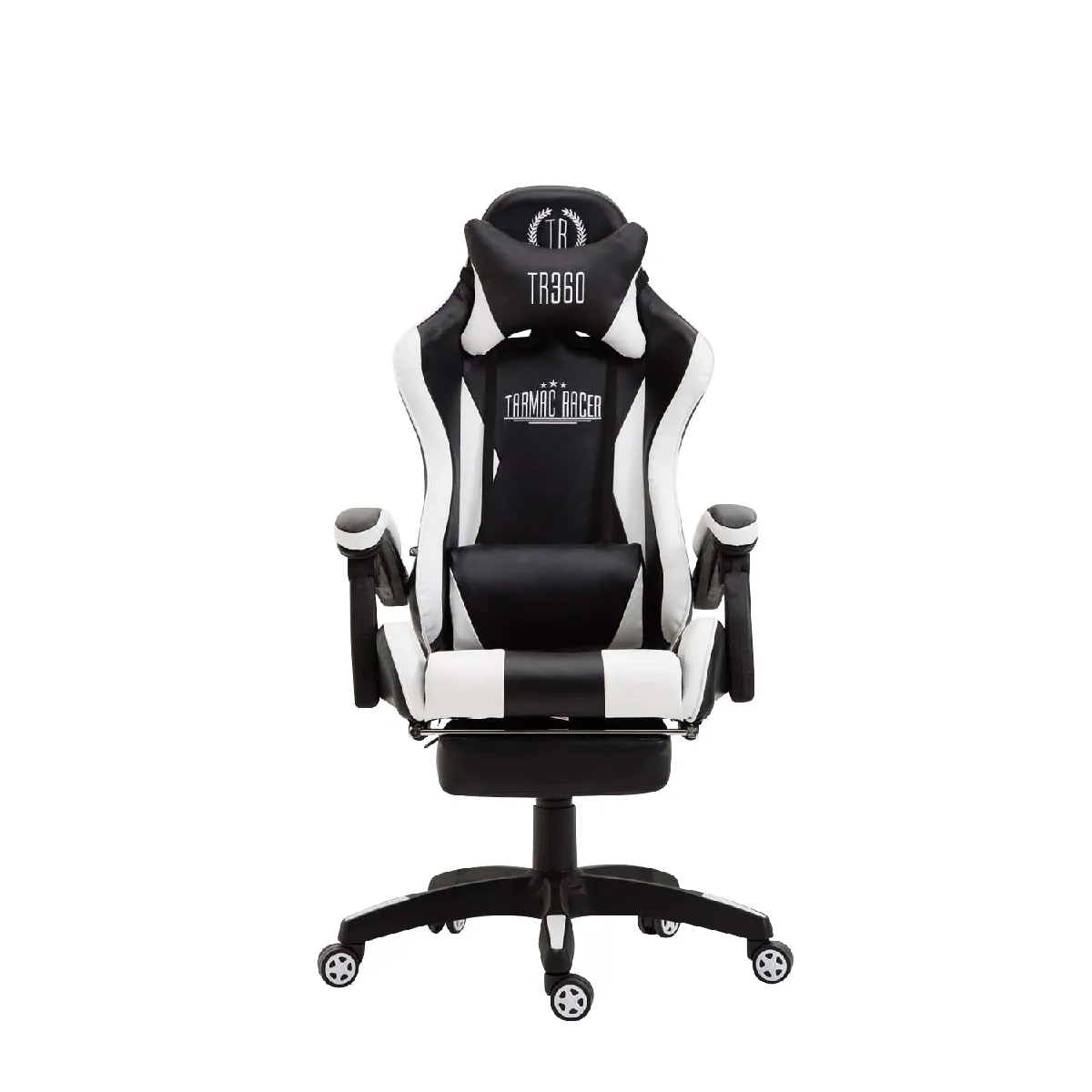 Decoshop26 Fauteuil de Bureau - Noir/Blanc