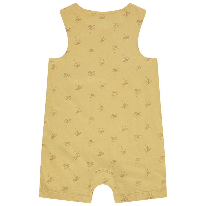 Combinaison courte sans manches imprimée palmiers pour bébé garçon - Jaune